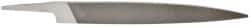 Grobet - 6" Standard Precision Swiss Pattern Knife File - Double Cut, 23/32" Width Diam x 5/32" Thick, With Tang - Exact Tool & Supply