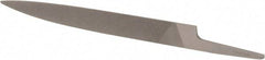 Grobet - 8" Standard Precision Swiss Pattern Knife File - Double Cut, 7/8" Width Diam x 13/64" Thick, With Tang - Exact Tool & Supply