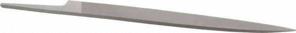 Grobet - 8" Standard Precision Swiss Pattern Knife File - Double Cut, 7/8" Width Diam x 13/64" Thick, With Tang - Exact Tool & Supply