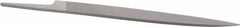 Grobet - 8" Standard Precision Swiss Pattern Knife File - Double Cut, 7/8" Width Diam x 13/64" Thick, With Tang - Exact Tool & Supply