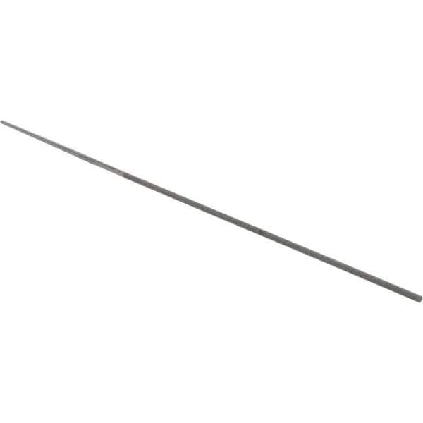 Grobet - 4" Standard Precision Swiss Pattern Round Parallel File - Double Cut, 1/16" Width Diam, With Tang - Exact Tool & Supply