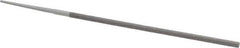 Grobet - 6" Standard Precision Swiss Pattern Round Parallel File - Double Cut, 3/16" Width Diam, With Tang - Exact Tool & Supply