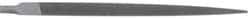 Grobet - 4" Standard Precision Swiss Pattern Three Square File - Double Cut, 9/32" Width Diam, With Tang - Exact Tool & Supply