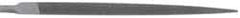 Grobet - 4" Standard Precision Swiss Pattern Three Square File - Double Cut, 9/32" Width Diam, With Tang - Exact Tool & Supply