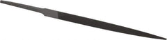 Grobet - 4" Standard Precision Swiss Pattern Three Square File - Double Cut, 9/32" Width Diam, With Tang - Exact Tool & Supply