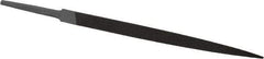 Grobet - 6" Standard Precision Swiss Pattern Three Square File - Double Cut, 3/8" Width Diam, With Tang - Exact Tool & Supply