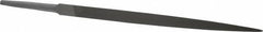Grobet - 6" Standard Precision Swiss Pattern Three Square File - Double Cut, 3/8" Width Diam, With Tang - Exact Tool & Supply