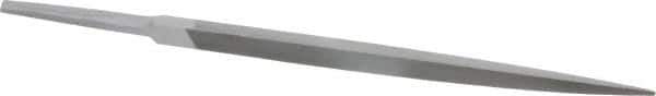 Grobet - 6" Standard Precision Swiss Pattern Three Square File - Double Cut, 3/8" Width Diam, With Tang - Exact Tool & Supply