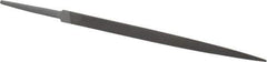 Grobet - 6" Standard Precision Swiss Pattern Three Square File - Double Cut, 3/8" Width Diam, With Tang - Exact Tool & Supply