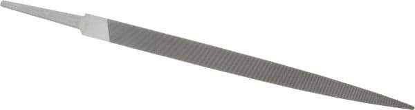 Grobet - 8" Standard Precision Swiss Pattern Three Square File - Double Cut, 1/2" Width Diam, With Tang - Exact Tool & Supply