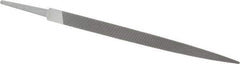 Grobet - 8" Standard Precision Swiss Pattern Three Square File - Double Cut, 1/2" Width Diam, With Tang - Exact Tool & Supply