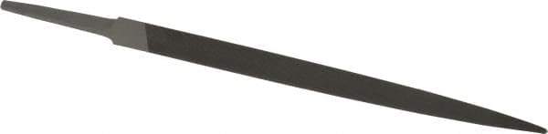 Grobet - 8" Standard Precision Swiss Pattern Three Square File - Double Cut, 1/2" Width Diam, With Tang - Exact Tool & Supply