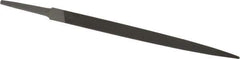 Grobet - 8" Standard Precision Swiss Pattern Three Square File - Double Cut, 1/2" Width Diam, With Tang - Exact Tool & Supply