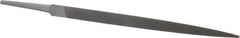 Grobet - 8" Standard Precision Swiss Pattern Three Square File - Double Cut, 1/2" Width Diam, With Tang - Exact Tool & Supply
