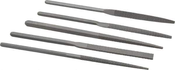 Grobet - 5 Piece Rasp Pattern File Set - 8" Long, Set Includes Half Round, Hand, Round, Square, Three Square - Exact Tool & Supply