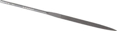 Grobet - 4" Needle Precision Swiss Pattern Barrette File - Round Handle - Exact Tool & Supply