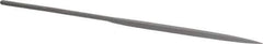 Grobet - 6-1/4" Needle Precision Swiss Pattern Barrette File - Round Handle - Exact Tool & Supply