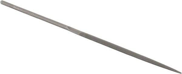 Grobet - 5-1/2" Needle Precision Swiss Pattern Crossing File - Round Handle - Exact Tool & Supply