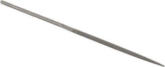 Grobet - 5-1/2" Needle Precision Swiss Pattern Crossing File - Round Handle - Exact Tool & Supply