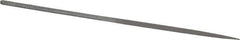 Grobet - 6-1/4" Needle Precision Swiss Pattern Crossing File - Round Handle - Exact Tool & Supply