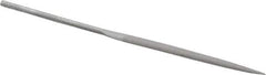 Grobet - 4" Needle Precision Swiss Pattern Half Round File - Round Handle - Exact Tool & Supply