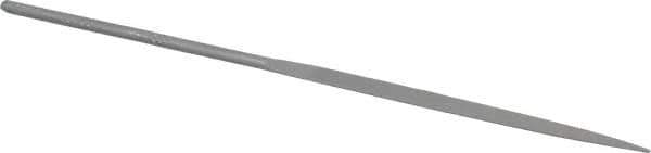 Grobet - 6-1/4" Needle Precision Swiss Pattern Half Round File - Round Handle - Exact Tool & Supply