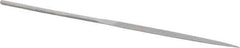 Grobet - 6-1/4" Needle Precision Swiss Pattern Half Round File - Round Handle - Exact Tool & Supply