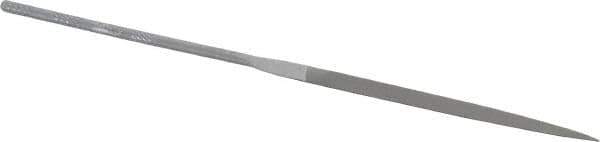 Grobet - 6-1/4" Needle Precision Swiss Pattern Knife File - Round Handle - Exact Tool & Supply