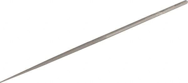 Grobet - 6-1/4" Needle Precision Swiss Pattern Round File - Round Handle - Exact Tool & Supply