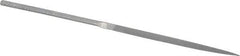 Grobet - 4" Needle Precision Swiss Pattern Three Square File - Round Handle - Exact Tool & Supply