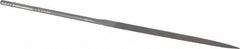 Grobet - 5-1/2" Needle Precision Swiss Pattern Three Square File - Round Handle - Exact Tool & Supply