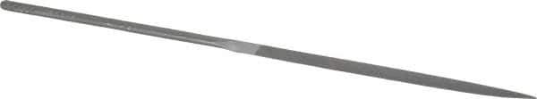 Grobet - 6-1/4" Needle Precision Swiss Pattern Three Square File - Round Handle - Exact Tool & Supply