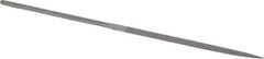 Grobet - 6-1/4" Needle Precision Swiss Pattern Three Square File - Round Handle - Exact Tool & Supply