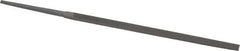 Grobet - 6-1/4" Needle Precision Swiss Pattern Three Square File - Round Handle - Exact Tool & Supply