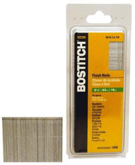 Stanley Bostitch - 16 Gauge 2-1/2" Long Finishing Nails for Power Nailers - Steel, Galvanized Finish, Straight Stick Collation, Chisel Point - Exact Tool & Supply