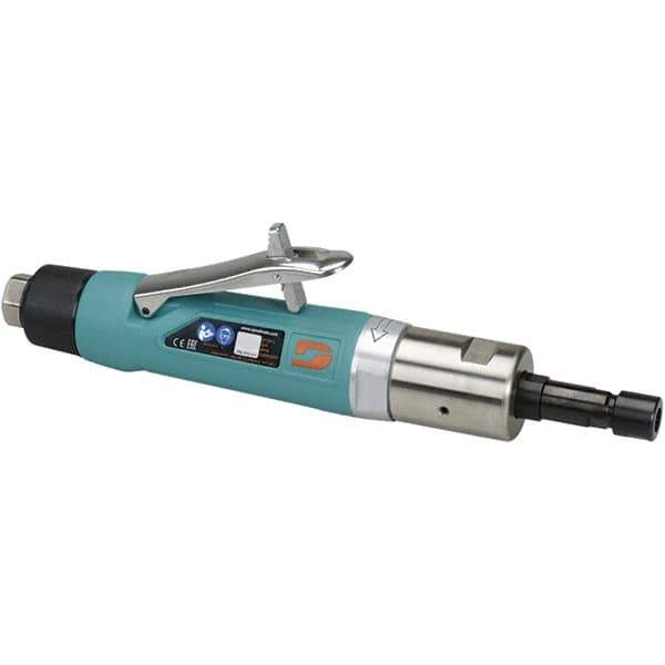Dynabrade - 1/4" Collet, Straight Handle, Air Straight Die Grinder - 4,500 RPM, Rear Exhaust, 41 CFM, 1 hp, 90 psi, 3/8 NPT Inlet - Exact Tool & Supply