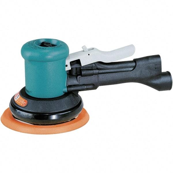 Dynabrade - 12,000 OPM, 23 CFM Air Consumption, Palm Air Orbital Sander - Round Pad, 1/4 NPT Inlet - Exact Tool & Supply
