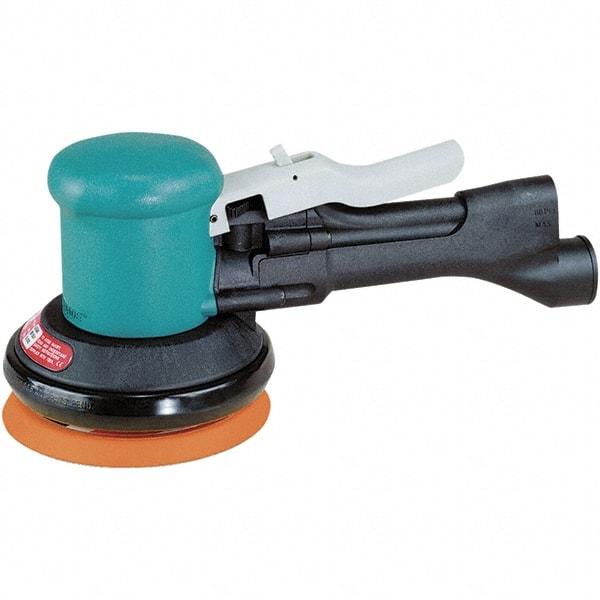 Dynabrade - 12,000 OPM, 23 CFM Air Consumption, Palm Air Orbital Sander - Round Pad, 1/4 NPT Inlet - Exact Tool & Supply