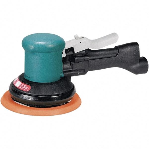 Dynabrade - 12,000 OPM, 23 CFM Air Consumption, Palm Air Orbital Sander - Round Pad, 1/4 NPT Inlet - Exact Tool & Supply