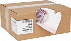 PRO-SOURCE - 0.9 mil Thick, Household/Office Trash Bags - Hexene Resins, Drawstring, 24-1/2" Wide x 27-3/8" High, White - Exact Tool & Supply