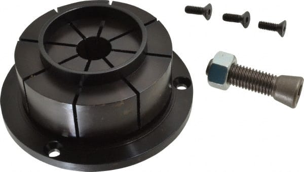Mitee-Bite - 1.15 to 4.06" Expansion Diam, 10,000 Lb Holding Force, 1/4-20 Mounting Screw, 5/8-11 Center Screw, Mild Steel ID Expansion Clamps - Exact Tool & Supply