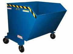 Vestil - 2,000 Lb Load Capacity, 0.5 Cu Yd, Steel Dump Hopper - 34-13/16" Wide x 52-1/4" Long x 37-5/8" High, Blue - Exact Tool & Supply