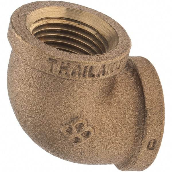 Merit Brass - Class 125, 1/2" Internal Pipe, Brass 90° Street Elbow - FBSPT x FBSPT - Exact Tool & Supply