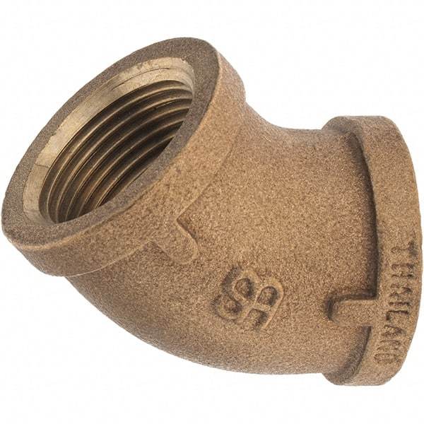 Merit Brass - Class 125, 1" Internal Pipe, Brass 45° Street Elbow - FBSPT x FBSPT - Exact Tool & Supply