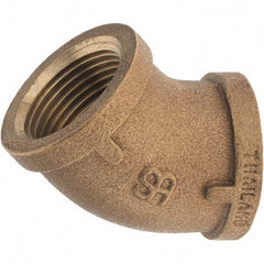 Merit Brass - Class 125, 1" Internal Pipe, Brass 45° Street Elbow - FBSPT x FBSPT - Exact Tool & Supply