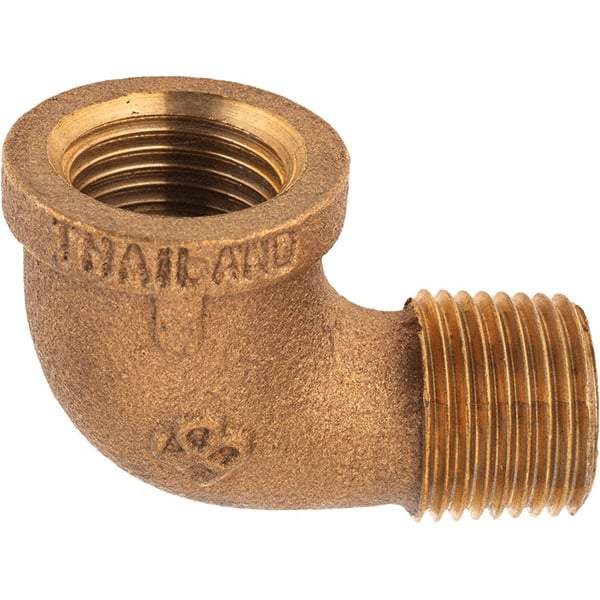 Merit Brass - Class 125, 1/2" Internal Pipe, Brass 90° Street Elbow - FBSPT x MBSPT - Exact Tool & Supply