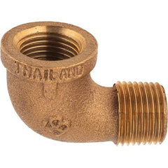 Merit Brass - Class 125, 1/2" Internal Pipe, Brass 90° Street Elbow - FBSPT x MBSPT - Exact Tool & Supply