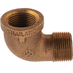 Merit Brass - Class 125, 3/4" Internal Pipe, Brass 90° Street Elbow - FBSPT x MBSPT - Exact Tool & Supply