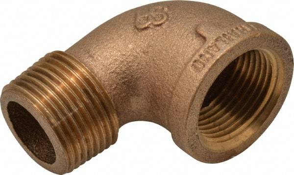 Merit Brass - Class 125, 1" Internal Pipe, Brass 90° Street Elbow - FBSPT x MBSPT - Exact Tool & Supply