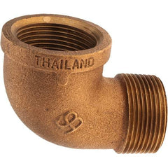 Merit Brass - Class 125, 1-1/4" Internal Pipe, Brass 90° Street Elbow - FBSPT x MBSPT - Exact Tool & Supply